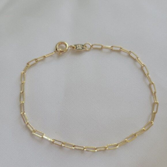 Gold Filled Paperclip Chain Bracelet - Picture 1 of 3